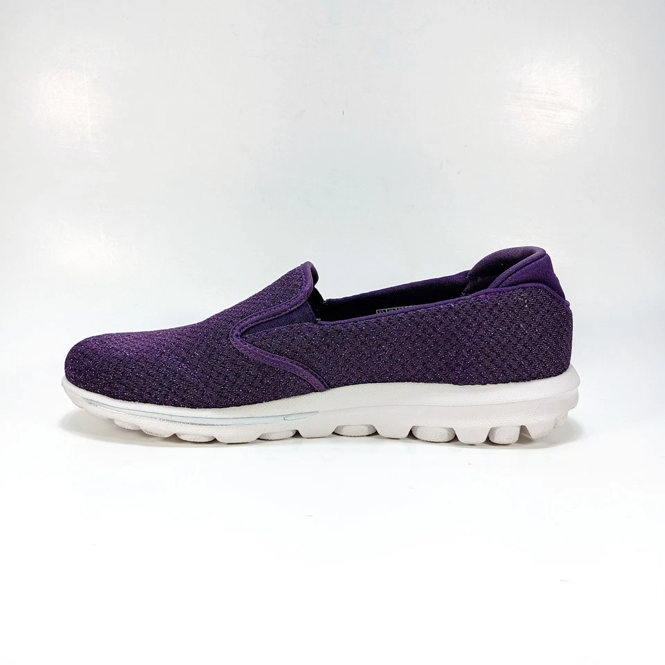 Skechers Go Walk Sparkle Womens 8.5 Purple GogaMat Slip On Sneakers Shoes  - Image 2 of 4