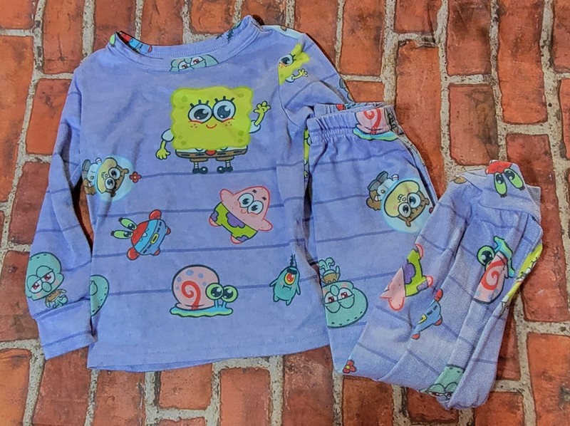 SpongeBob SquarePants Girls Pj Set Pajamas Sz 4 Purple