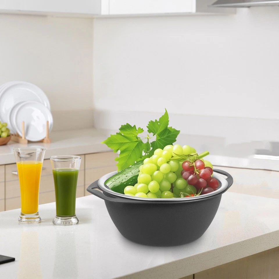 Scolapasta da cucina, cestello di scarico per lavare e filtrare, scolapasta a - Immagine 3 di 4