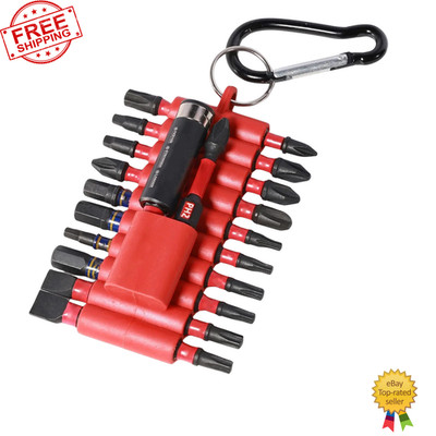 22-teiliges Schlagschrauber-Bits-Set S2 Stahl Magnethalter PH PZ Torx Sechskant UK