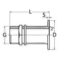 "Borddurchlass Messing Natur Bundig Montiert 3/8\" - 1 Pc Osculati - 17.324.00"