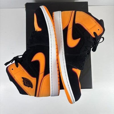 Nike Air Jordan 1 Mid SE Fat Tongue Men's US 13 Black/Vivid Orange