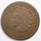 1876 Indian Head Penny Cent Good (G) Details