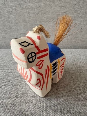 Fukushima Miharu Koma Clay Bell Zodiac Horse Amulet Exorcism Traditional Toy 8cm