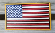 Painted Leather Flag USA Squadron Patch A-2 3×5 Inch