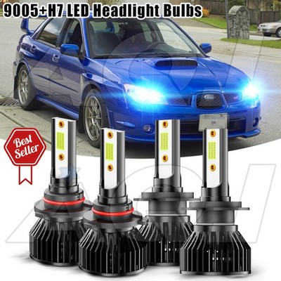 LED Headlight Bulbs High/Low Beam 8000K Ice Blue Fit Subaru Impreza 2006-2007