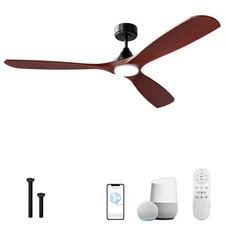 NOPAARD 52 Inch Smart Wood Ceiling Fans with Light, Ceiling Fans App Controls