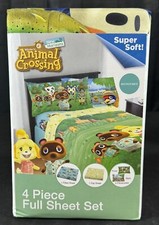 BRAND NEW AUTHENTIC Animal Crossing 4 Piece Full Sheet Set Horizons Nintendo