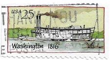 STAMP US SCOTT 2408 "Steamboat-Washington" 25 CENT 1989 USED