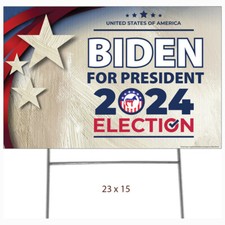 BIDEN 2024 Plastic OUTDOOR YARD SIGN Standee Standup Presidential Election