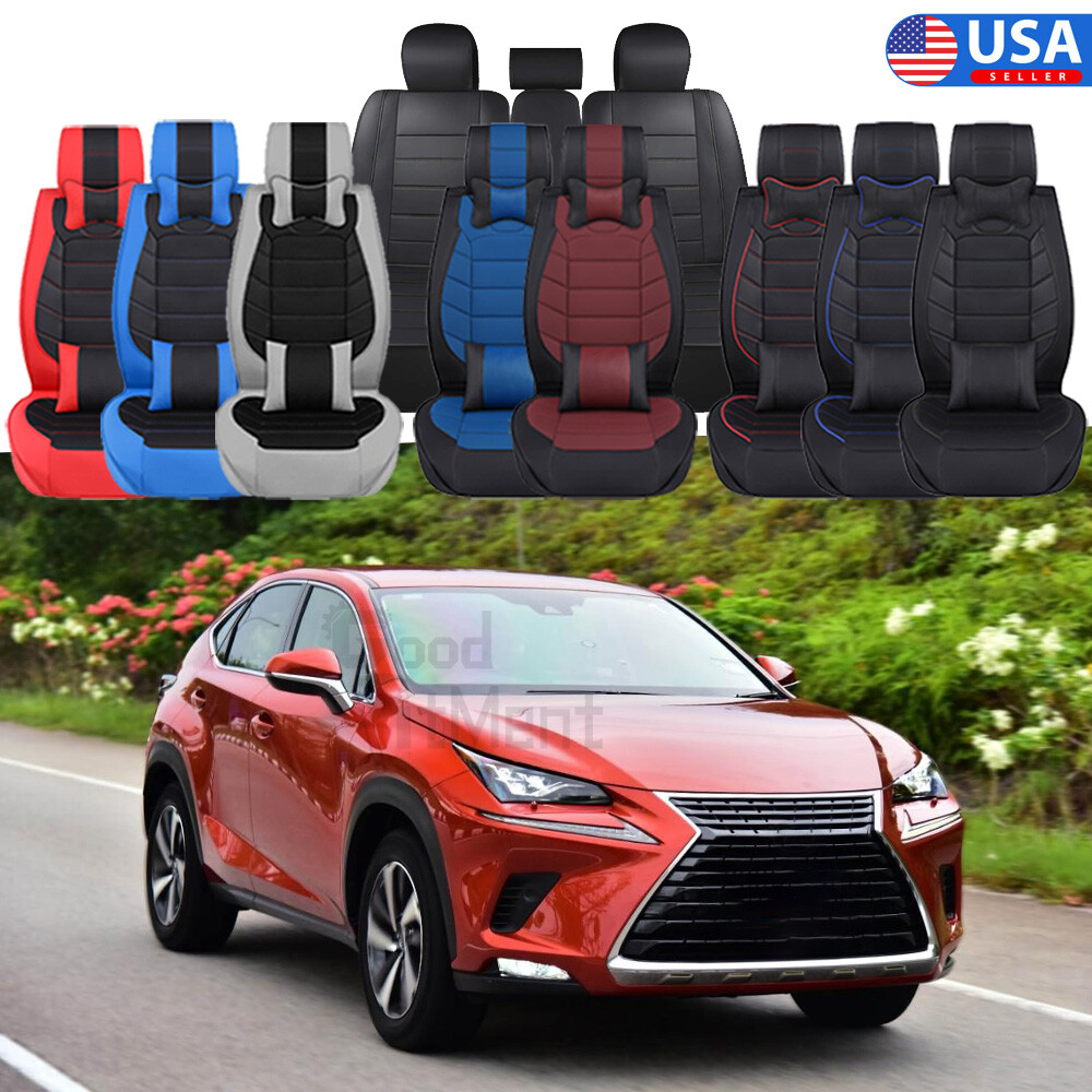Car Seat Cover Full Set 5-Seat Front Rear Leather Cushion For Lexus NX300 ES350-image