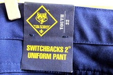 Official Boy Cub Scout Pants-NEW-size Youth 22, 34" waist Blue-BSA Switchbacks