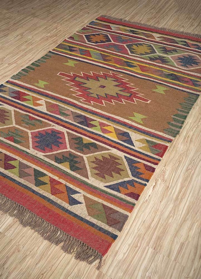 Rug Natural Handwoven Wool Jute Rug, Vintage Kilim Rug, Traditional