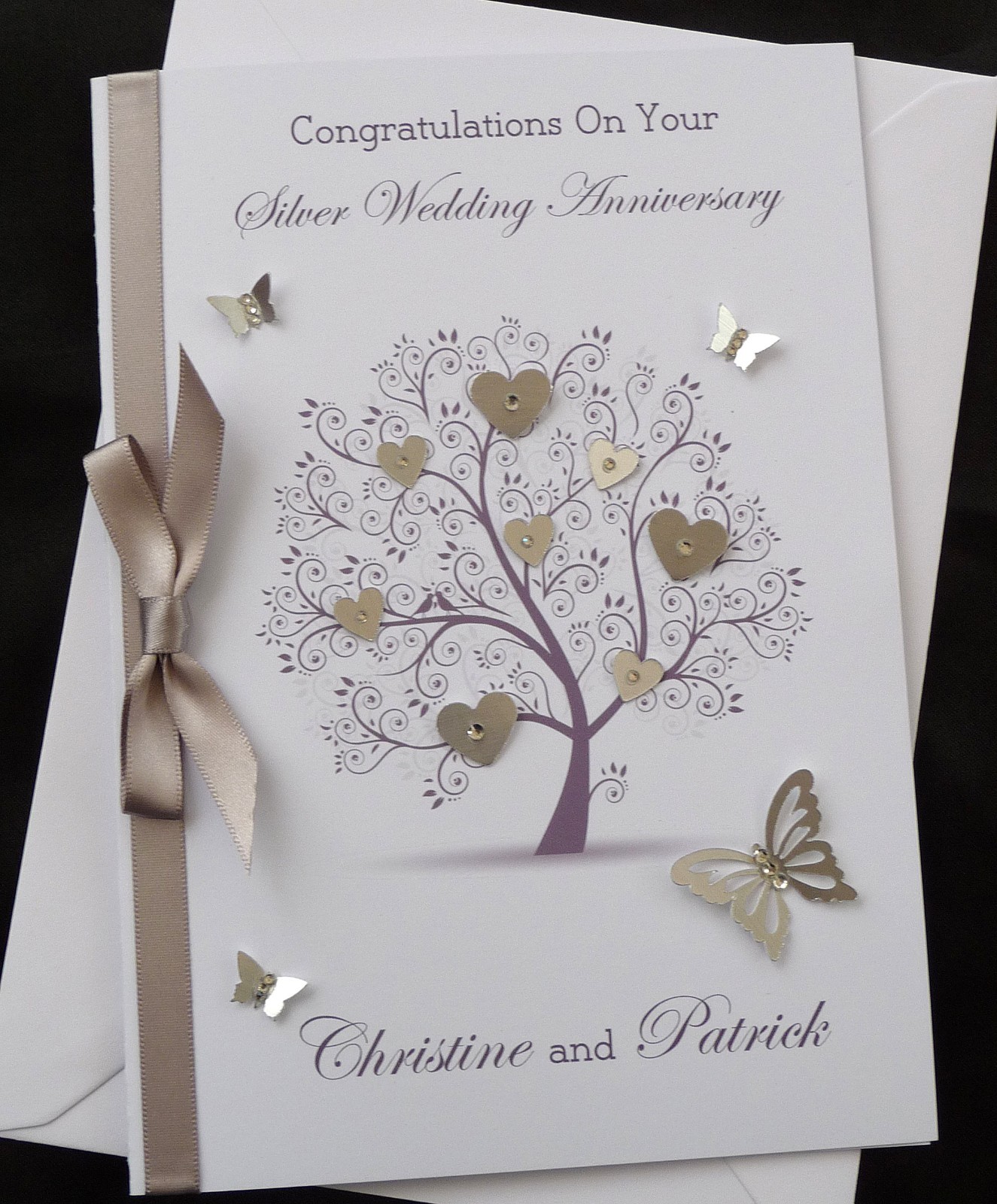 PERSONALISED A5 Handmade SILVER WEDDING Anniversary or WEDDING Card (1583S)  | eBay