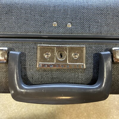 12x15 Vintage 1950s ?Samsonite Suitcase Luggage Gray In Color
