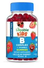 Lifeable Sugar Free B Complex for Kids - Strawberry Flavor Gummy - 90 Count