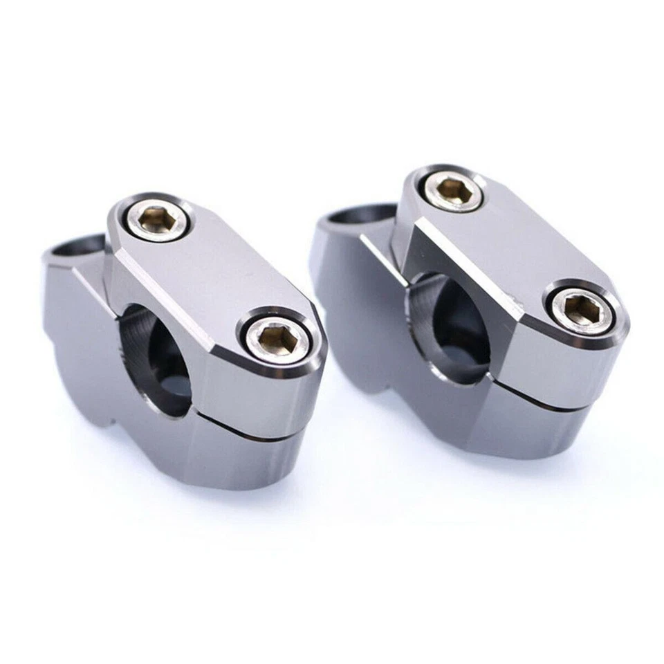 Manillar 7/8" Elevador Elevador Montaje Titanio Aluminio Para Motocicleta Moto 2 Piezas  Foto 3 de 4