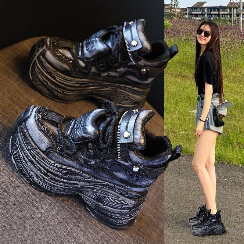 Womens Casaul Lace Up Wedge Platform Sneaker Soft Creeper Boots