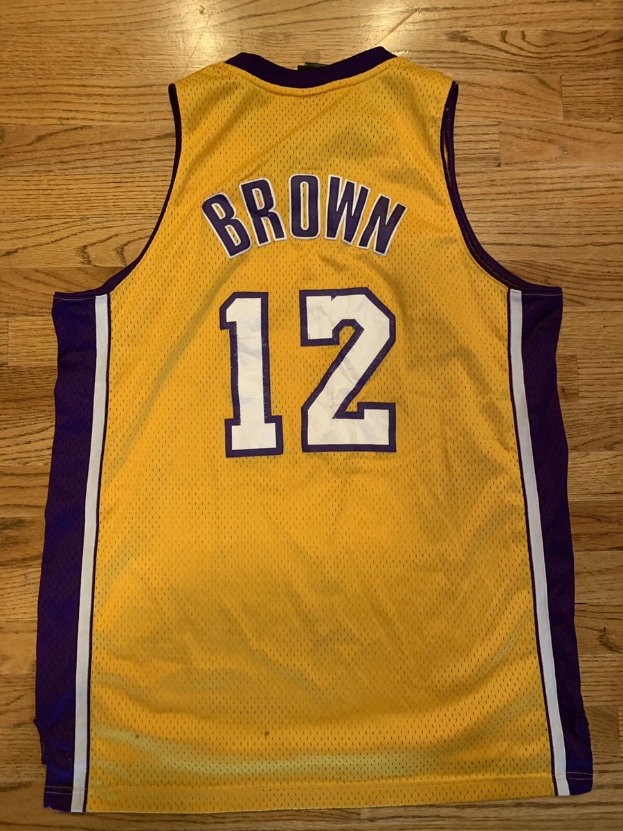 Men's Adidas NBA Authentic Lakers Jersey # 12 Shannon Brown L