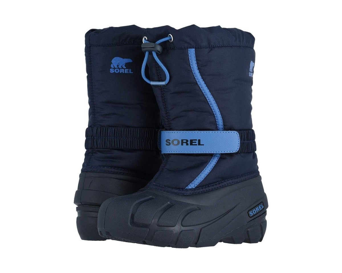 SOREL Z49108 Kids Navy Flurry Waterproof Insulated Snow Boot