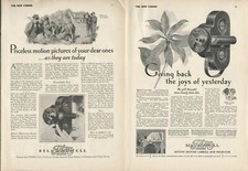 1927 BELL  HOWELL FILMO advertisements x2, Filmo movie camera
