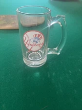 New York Yankees 7" Glass Beer Mug Stein - Good Condition
