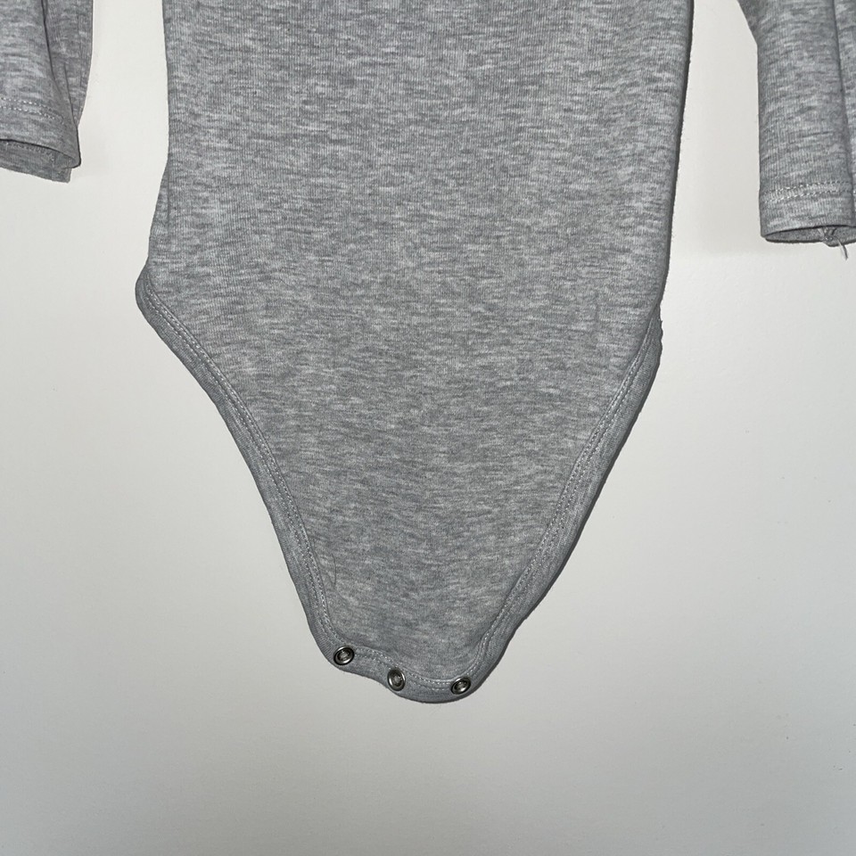 40 H&M Boy’s Plain Grey 100 Cotton Long Sleeve Baby Vest Size 69