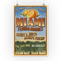 Miami, Fl - Orange Grove Vintage Sign - Lp Artwork (12x18 Art Print) Miami, Fl - Orange Grove Vintage Sign - Lp Artwork (12x18 Art Print)