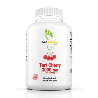 Tart Cherry Extract  by GoutandYou.com -3000 mg - Gluten Free- Vegan