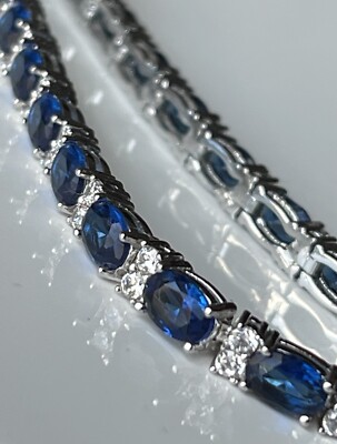 Blue & White DiamondAura Destiny Tennis Bracelet 7'' Brand New $299