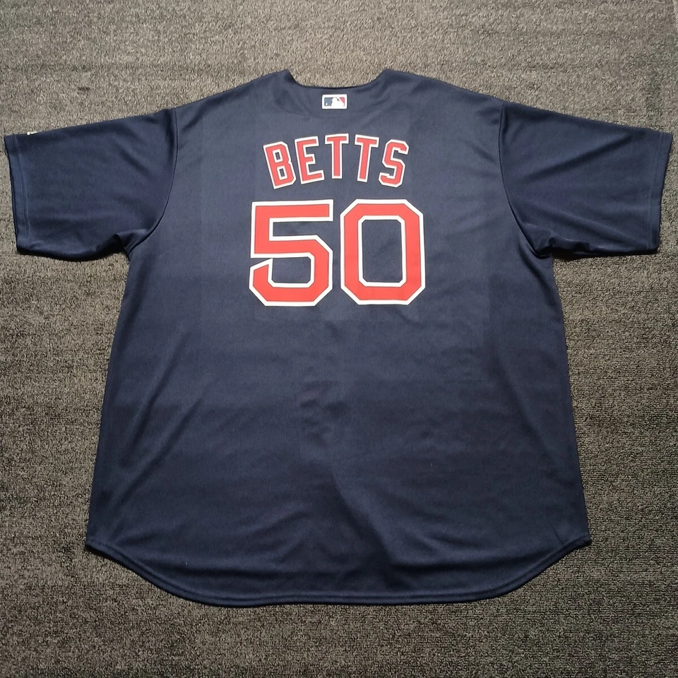 Mookie Betts #50 Boston Red Sox Majestic Cool Base 2018 Size 3XT Navy Stitched  - Image 2 of 4