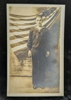 Antique Photo Rppc US Navy Sailor WWI ? Man Uniform American Flag 1918-1930