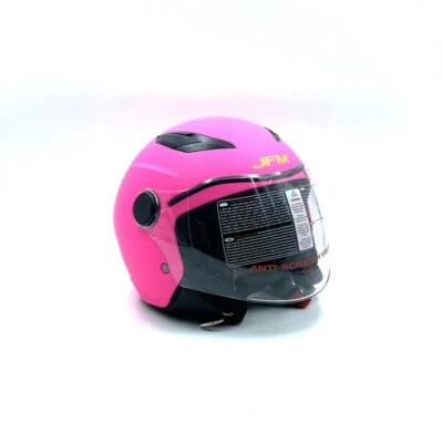 Casco Jet Bambini Bambina Rosa Opaco Visiera Lunga Omologato per Moto Scooter - Image 1 of 3