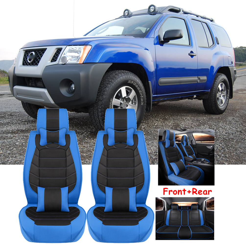 PU Leather Car Seat Cover 5-Seat Full Set Front Rear Cushion For Nissan Xterra