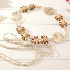 Women Lady Bohemian Belt Waist Band Tassel Handmade Vintage Dress Tie Rope