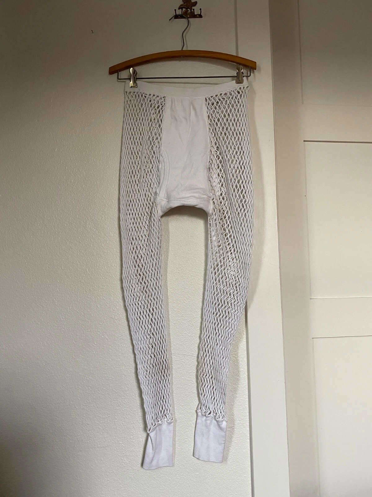 Vintage Norse Net pants mesh fishnet base thermal layer Size M Duofold Inc