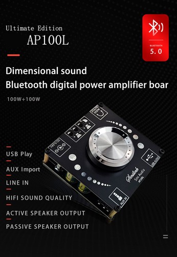 Stereo Bluetooth Digital Endstufe Platine 100 W*2 Klasse D AUX HIFI TPA3116 - Bild 15 von 23
