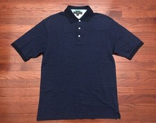 TOMMY HILFIGER GOLF POLO SHIRT MENS MEDIUM NAVY BLUE 2005 Y2K MICRO FLAG M e