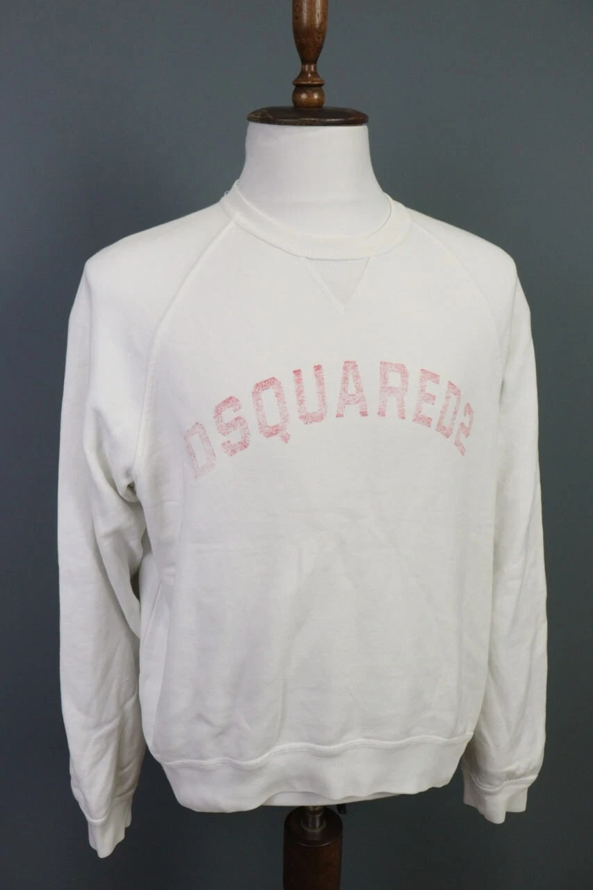 DSQUARED2 Felpa DSQUARED 2 COOL FIT bianca grande logo taglia L