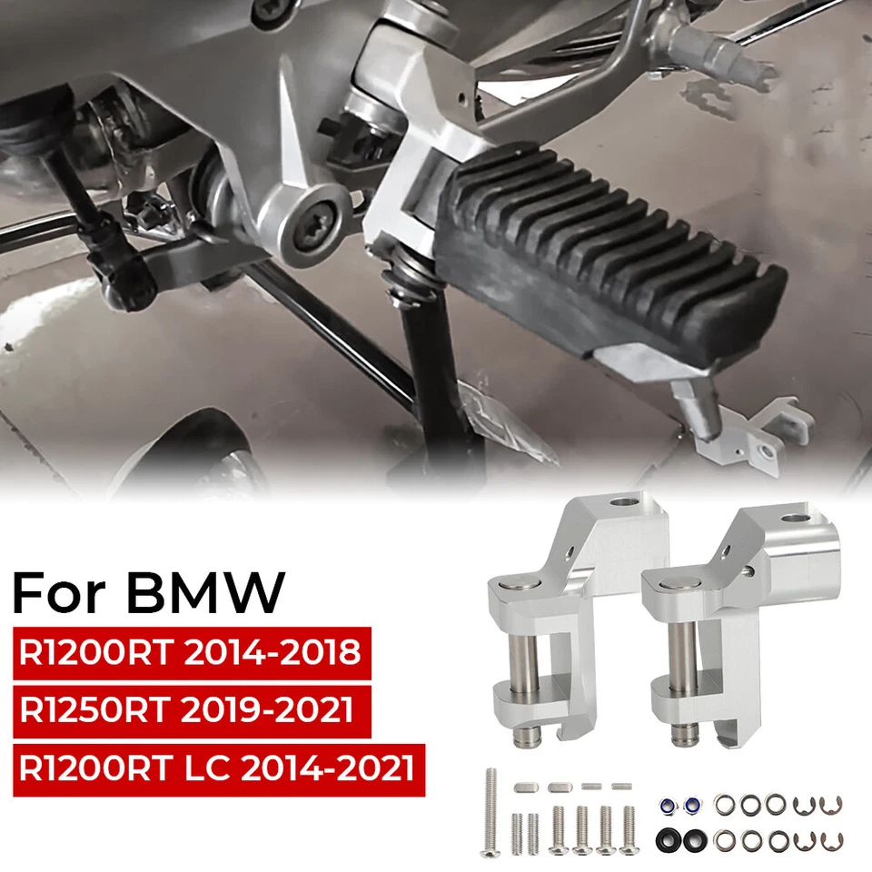 For 2014-2021 BMW R1200RT R1250RT Rider Foot Pegs Footpeg Footrest Lowering Kit Foto 3 de 4