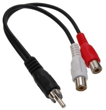 5" RCA / 2RCA Gold Plated Audio Stereo Y-Splitter Cable