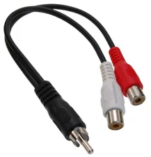 5" RCA / 2RCA Gold Plated Audio Stereo Y-Splitter Cable