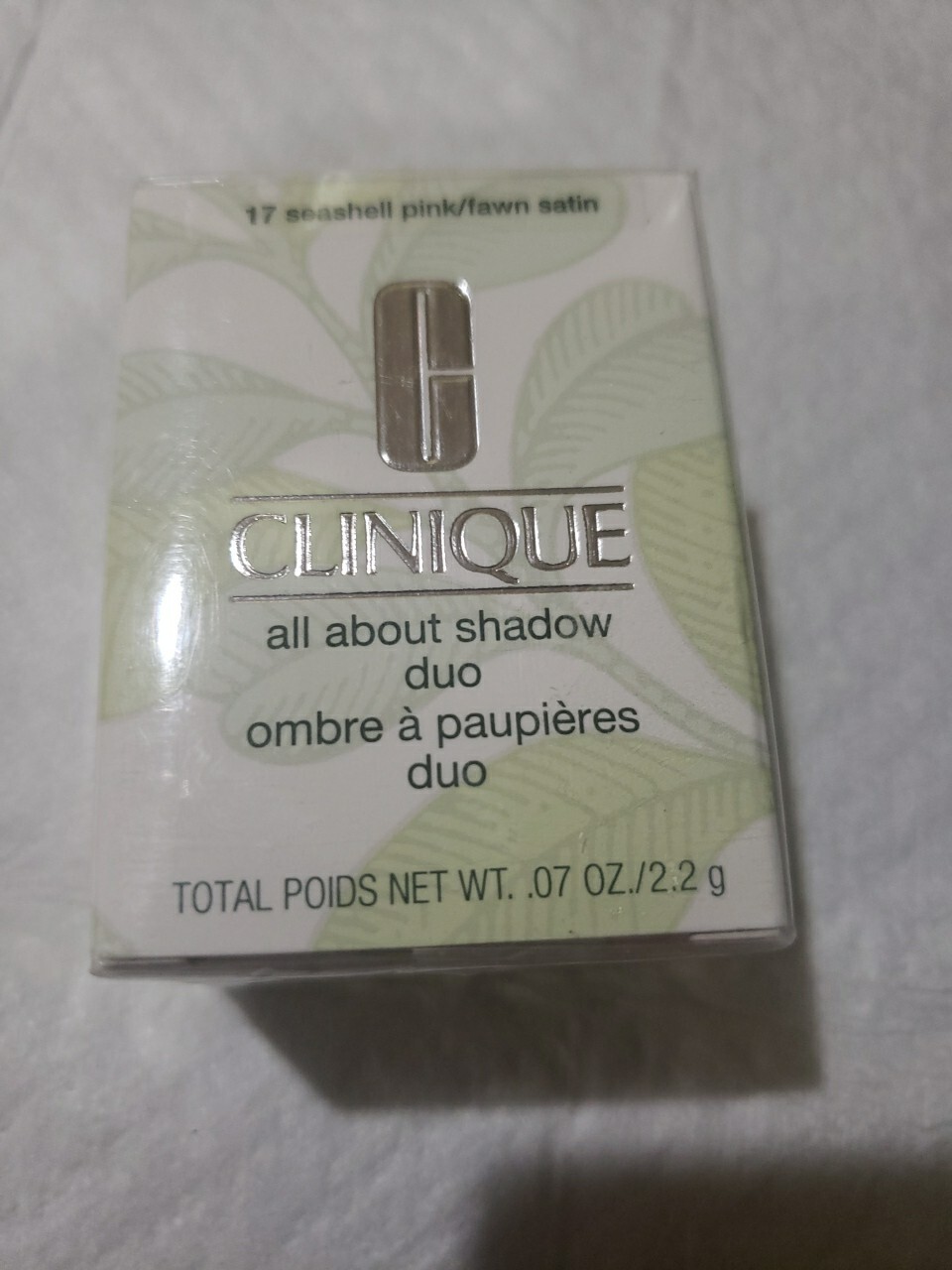NEW Clinique ALL ABOUT SHADOW DUO .07oz Full Size 17 SEASHELL PINK FAWN