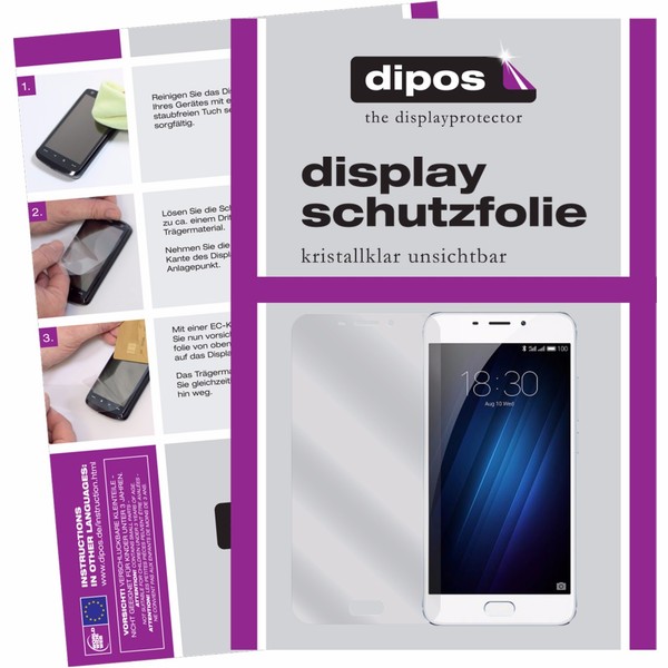 2X Schutzfolie FüR Meizu E Klar Displayschutzfolie Folie Dipos Displayfolie-image