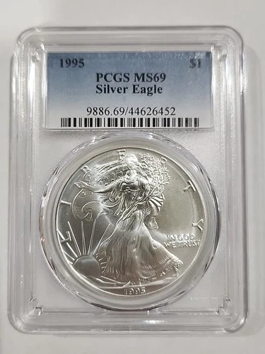 1995 Silver American Eagle Pcgs Ms69