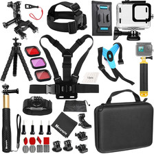 Accessories Kit Pack for Go Pro 13 12 11 10 9 Hero Black, Waterproof Housing Cas