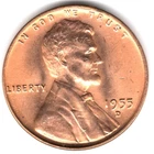 1955-D Lincoln Wheat Cent - Great wheat stalks - Actual Coin Shown