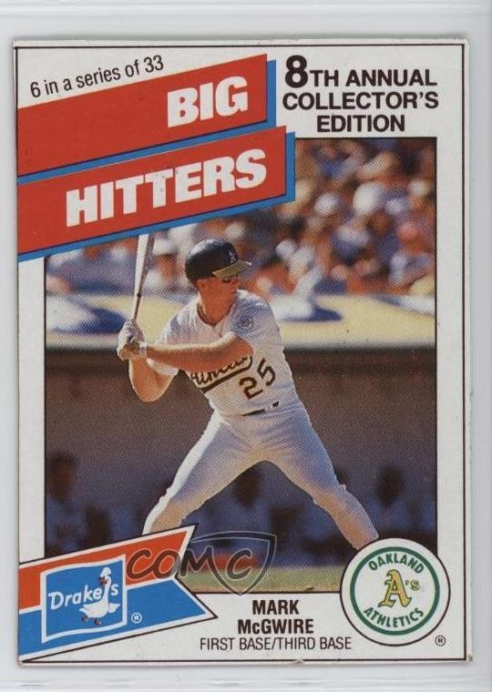 1988 Drake's Big Hitters/Super Pitchers Food Issue Mark McGwire #6 1e04