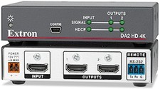 Extron DA2 HD 4K HDMI Distribution Amplifier 2-Output 4K 60Hz w/ AC HDMI Cable