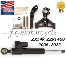 For ZX14R ZZR1400 2006-2022 Black Steering Damper Stabilizer Bracket Mount Kit